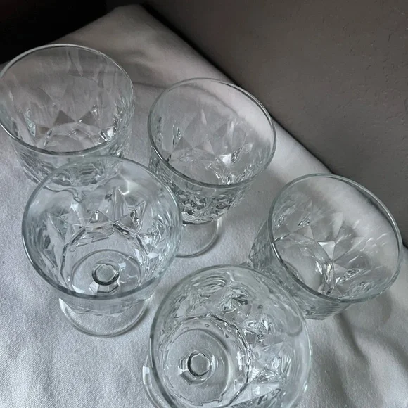 Vintage Arcoroc France Artic Wine Glass Set Of 5 Stemmed Wine Water Goblets - Picture 7 of 9